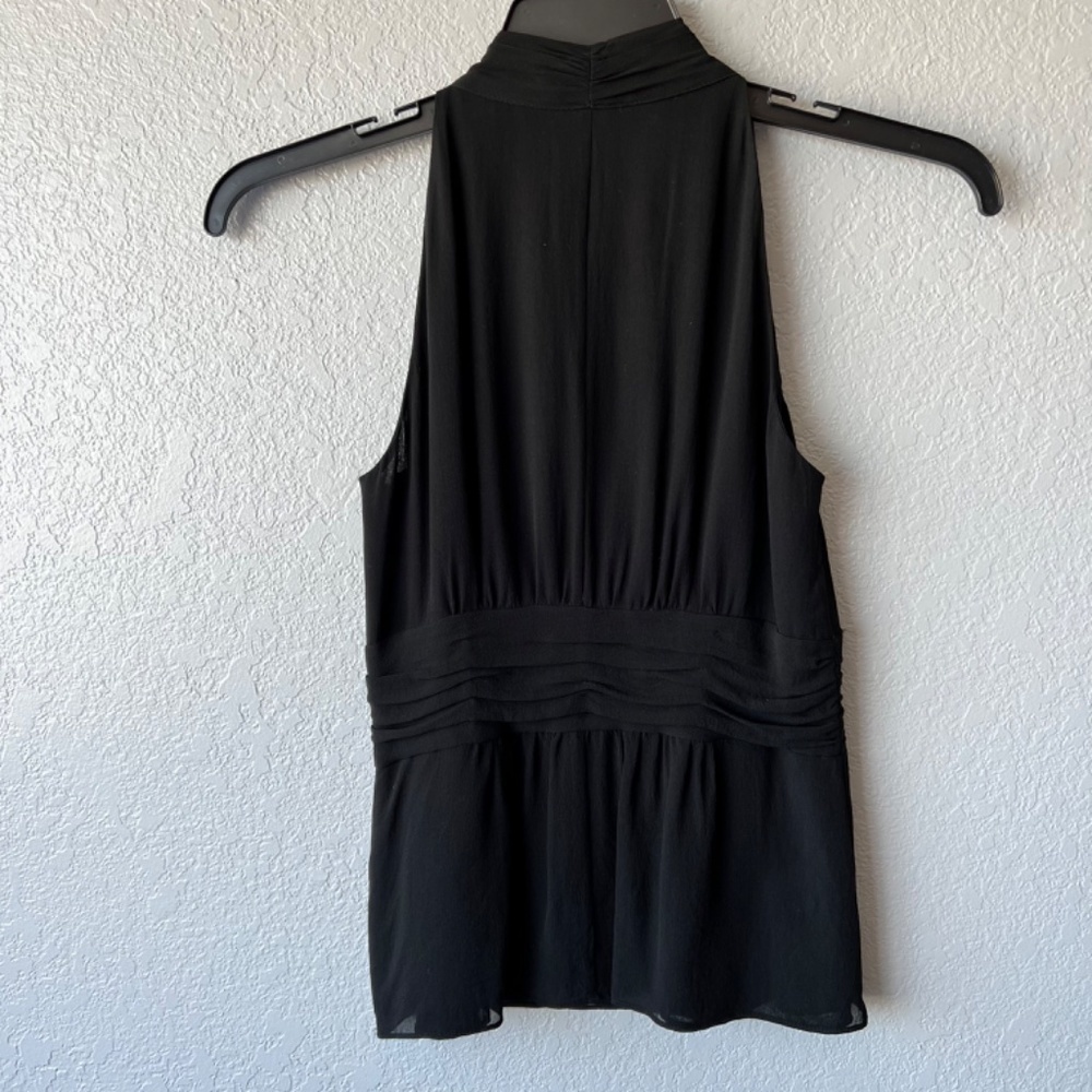 *FIRM PRICE* Banana Republic size 2P black ruched halter like top - Picture 2 of 11
